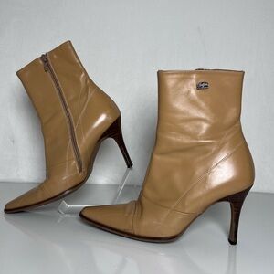 Buffalo London Vintage Y2K Tan Leather Ankle Boots Women’s Size EU 38 US 7.5